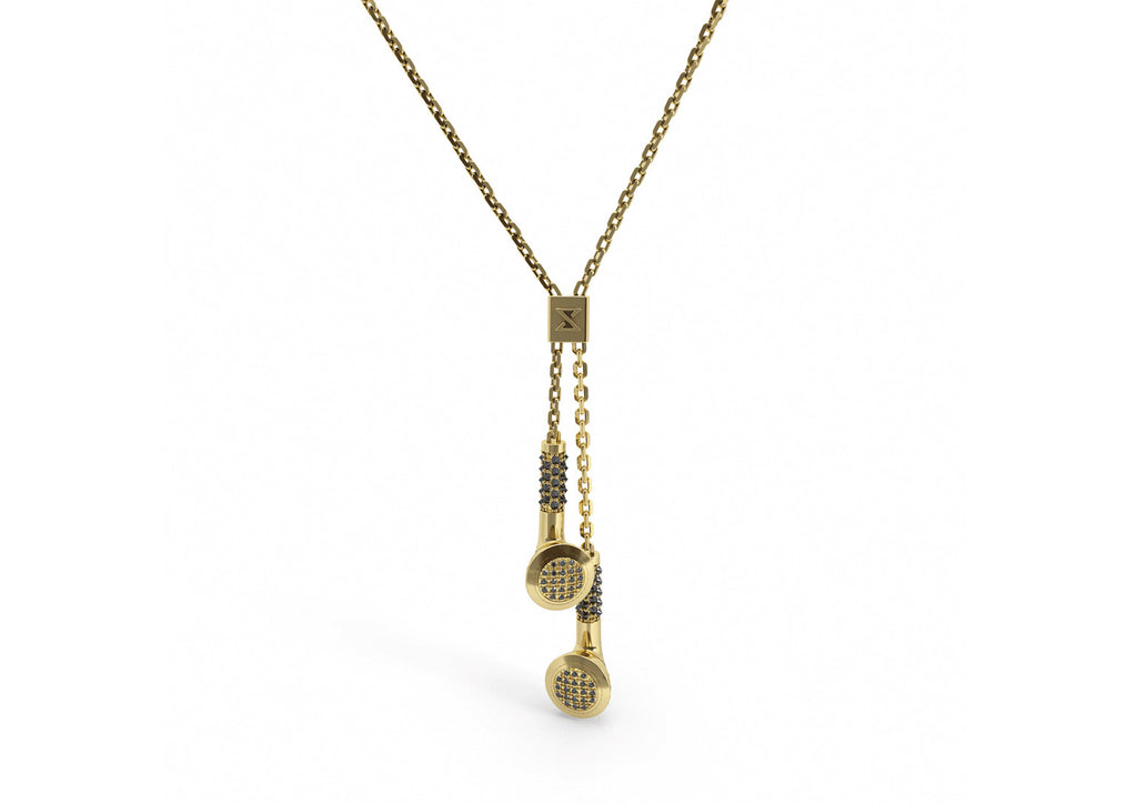 Earbud Necklace [Gold x Black]
