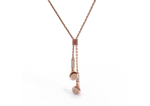 Earbud Necklace [Rose Gold x White]