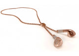 Earbud Necklace [Rose Gold x White]